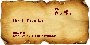 Hohl Aranka névjegykártya